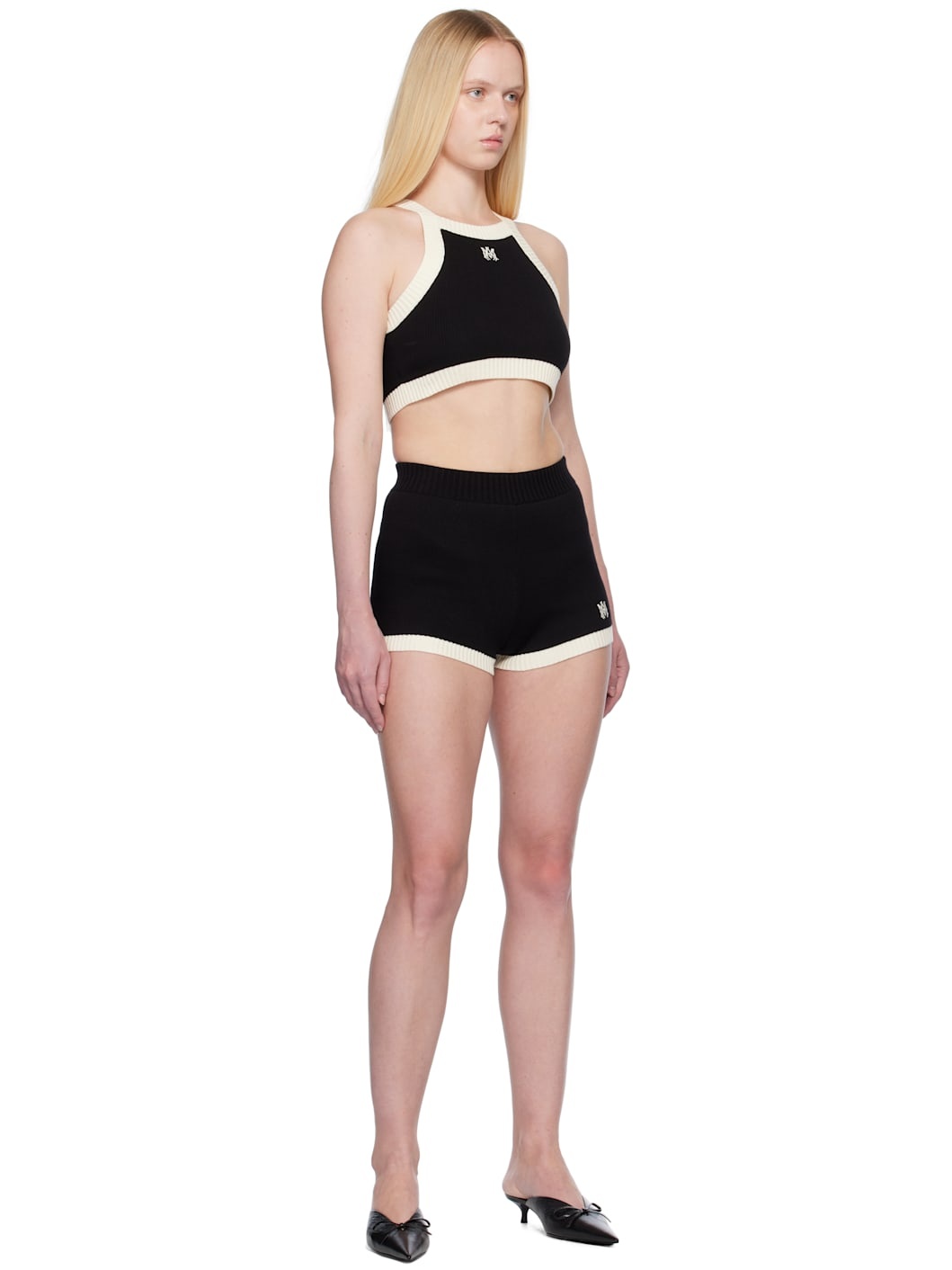 Black & Off-White MA Cropped Tank Top - 4