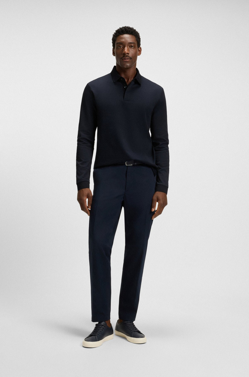 BOSS MERCERISED-COTTON POLO SHIRT WITH PLAIN COLLAR outlook