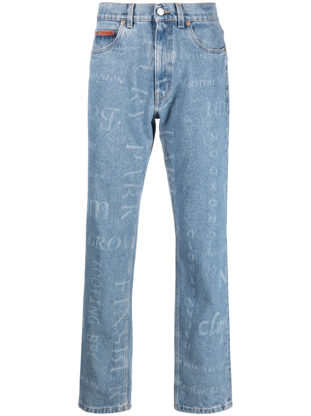 printed straight leg jeans - 1