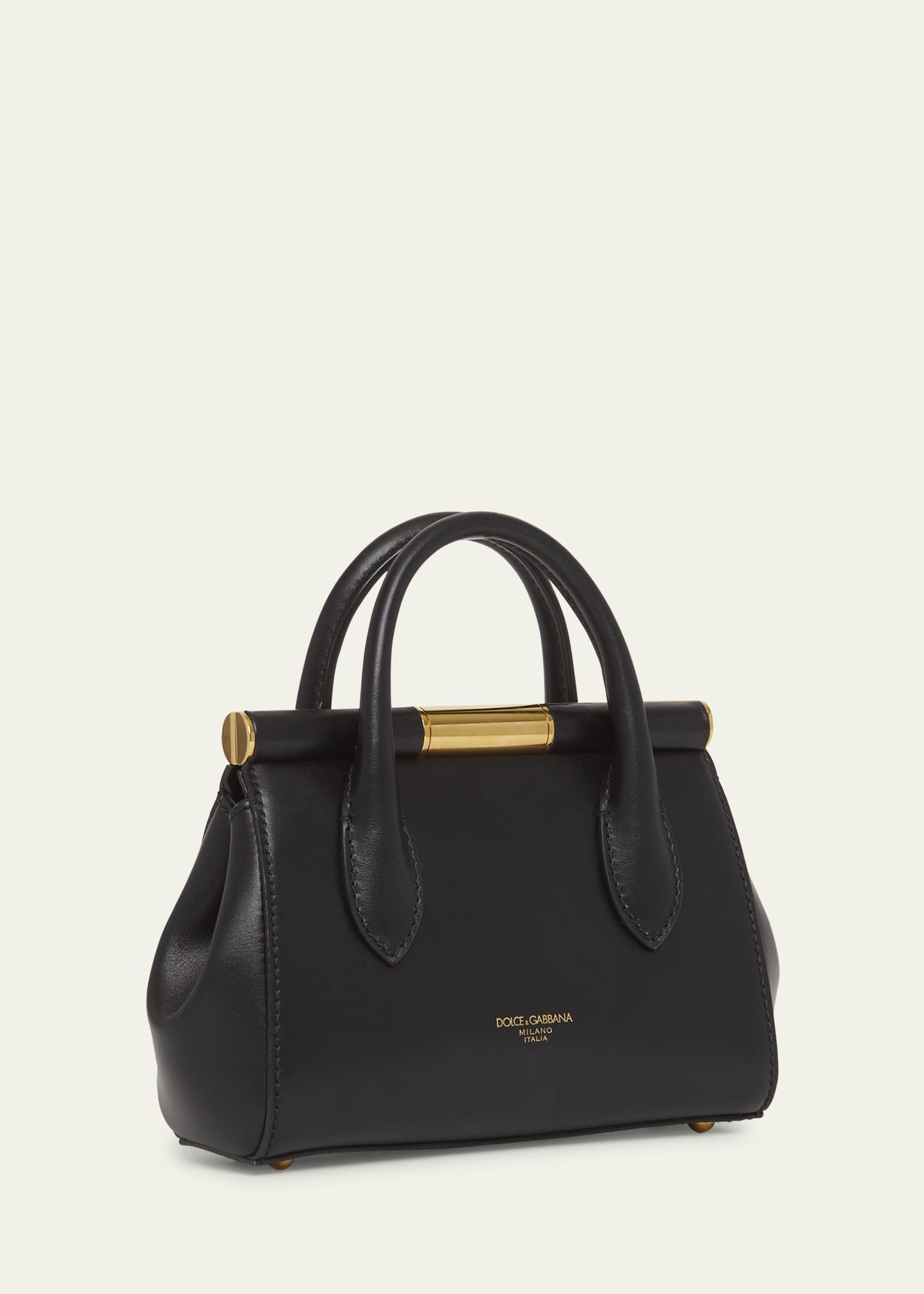 Marlene Small Leather Top-Handle Bag with Chain Strap - 2