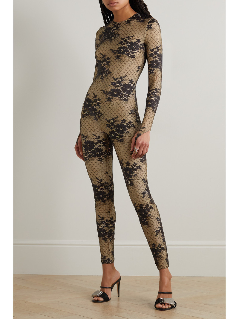 Wolford + N°21 Pattie Stretch-mesh And Lace Jumpsuit outlook