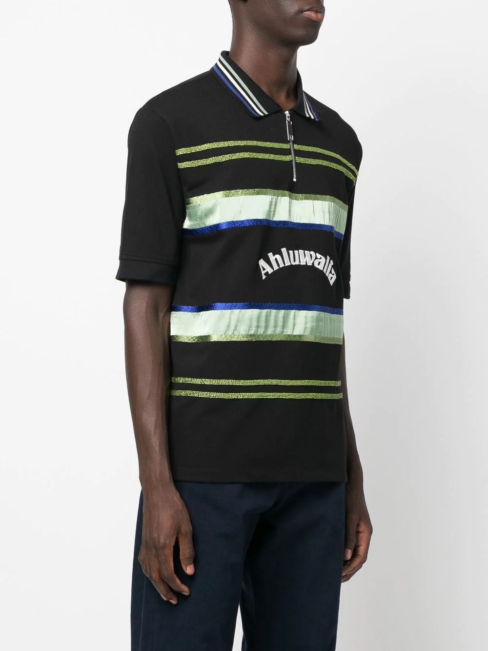 striped short-sleeve polo shirt - 3