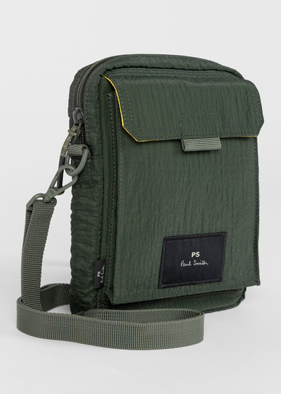 Paul Smith Dark Green Nylon Ripstop Phone Bag outlook