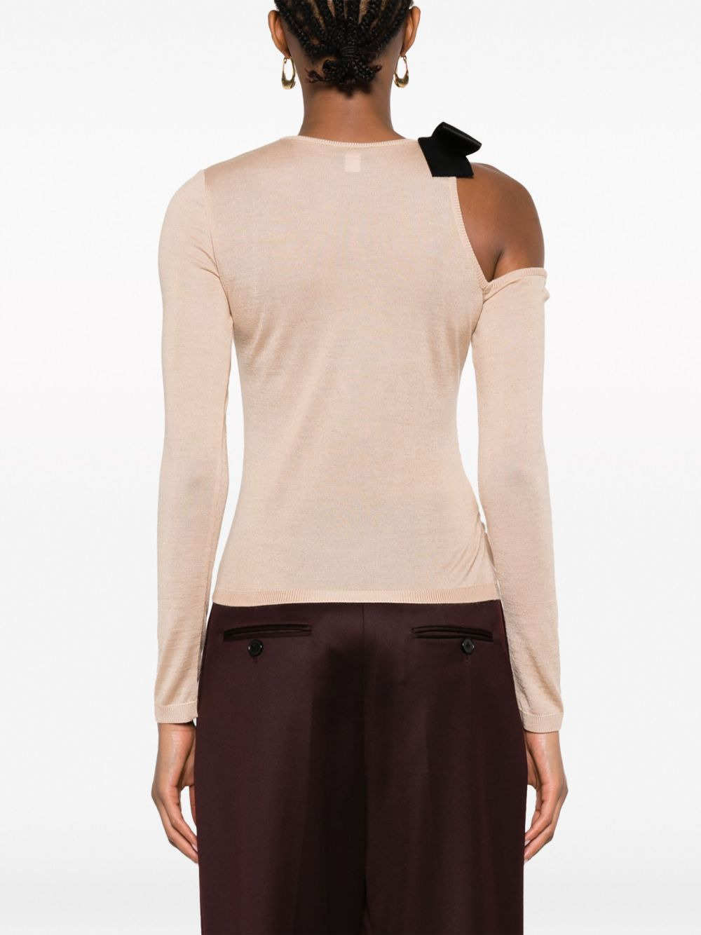bow-embellished cut-out top - 4