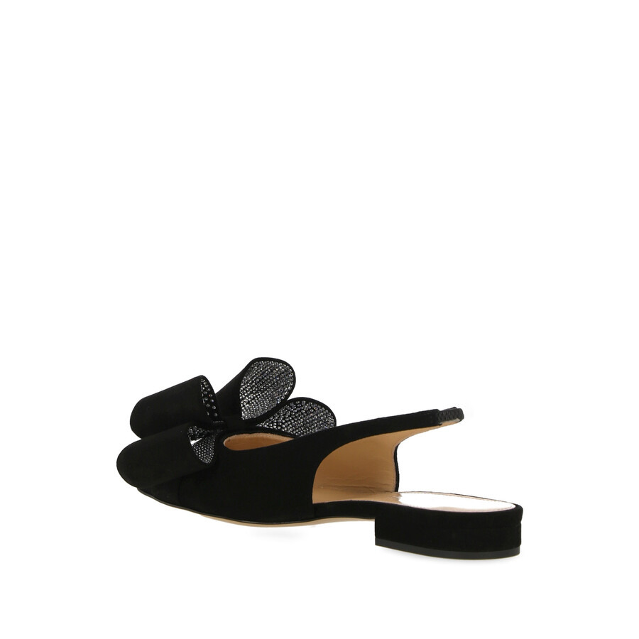 Mach & Mach Ladies Black Bow Detail Slingbacks - 3