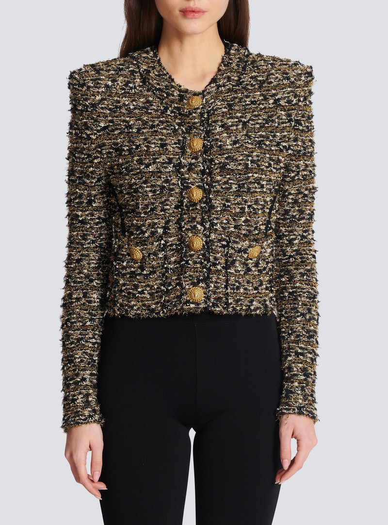 Cropped lurex tweed jacket 5