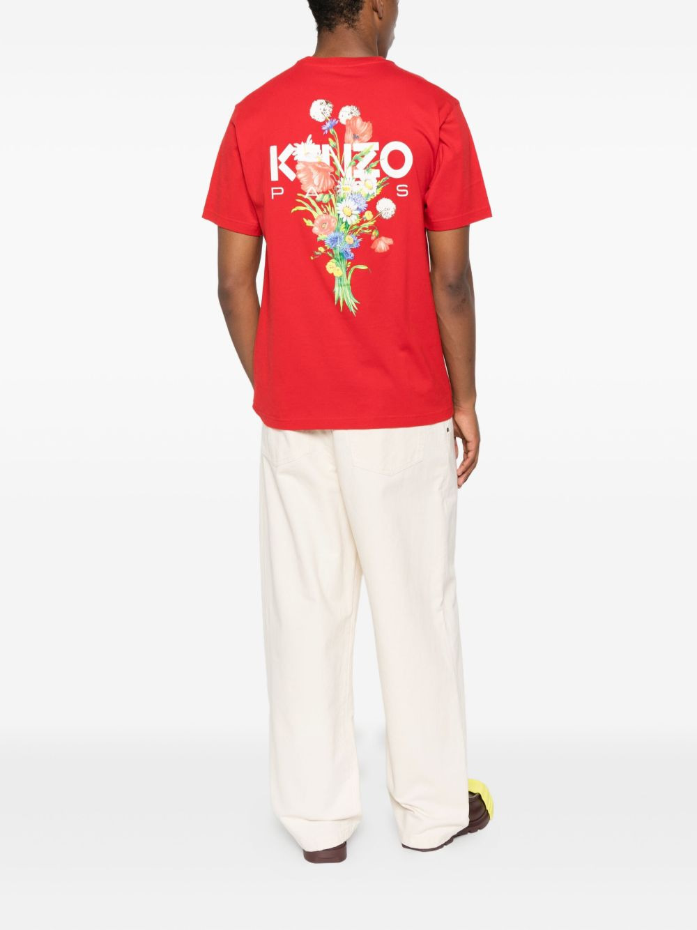 floral-print crew-neck T-shirt - 2