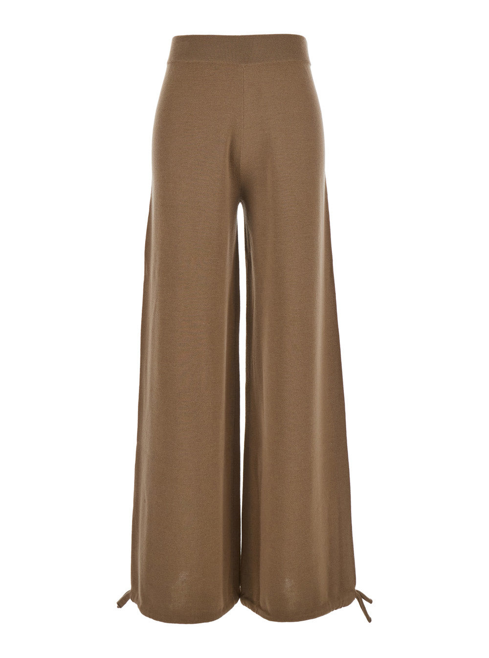 Max Mara Women 'Nigeria' Brown Pants With Elastic Waist And Wide Leg In Wool Woman - 1
