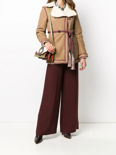 Etro trimmed tie-waist jacket outlook