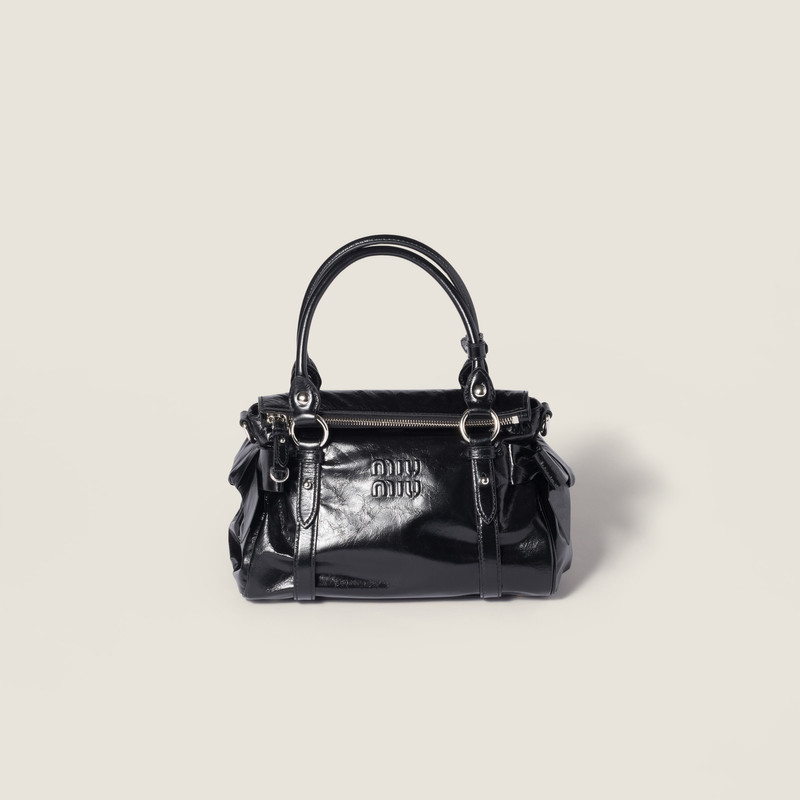Shiny leather top-handle bag 1
