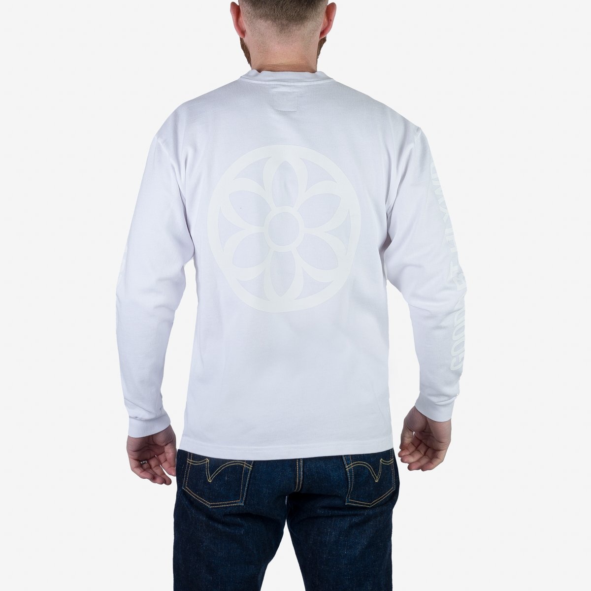 GA-LS-WHT GOOD ART HLYWD Heavyweight Long Sleeve Crew Neck T-Shirt - Optic White - 3
