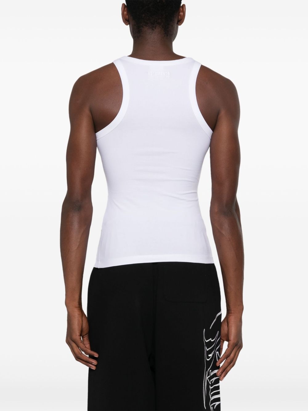 logo-embroidered tank top - 4