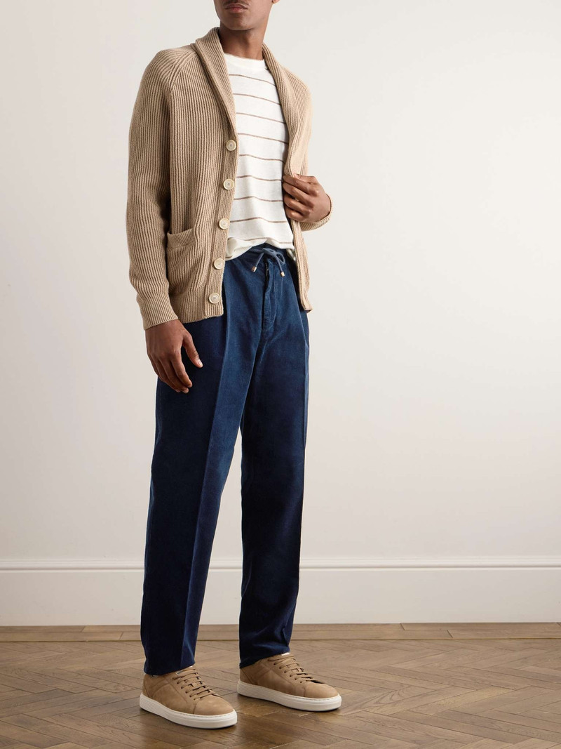 Brunello Cucinelli Straight-Leg Pleated Cotton-Corduroy Drawstring Trousers outlook