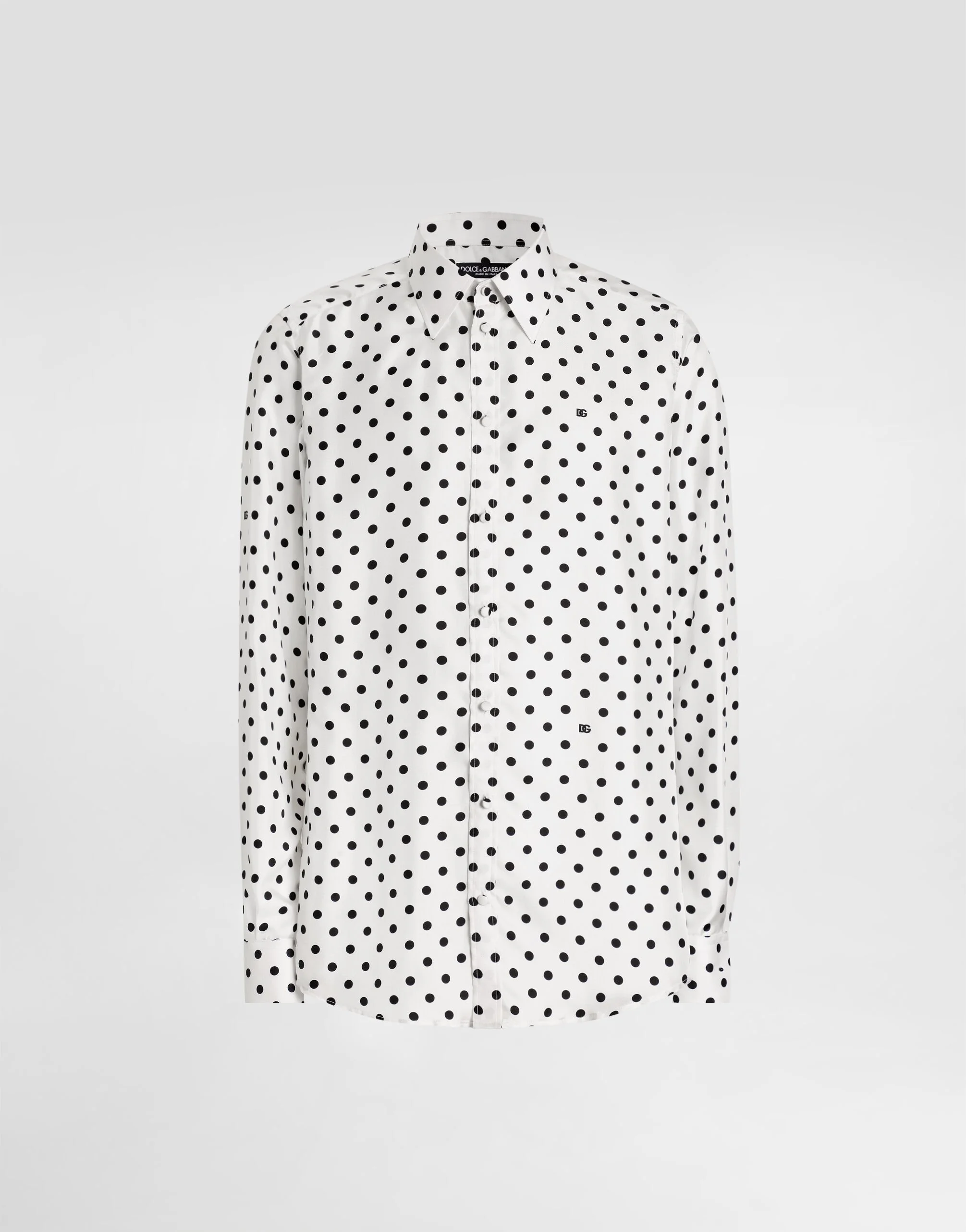 Polka dot-print martini twill shirt - 1