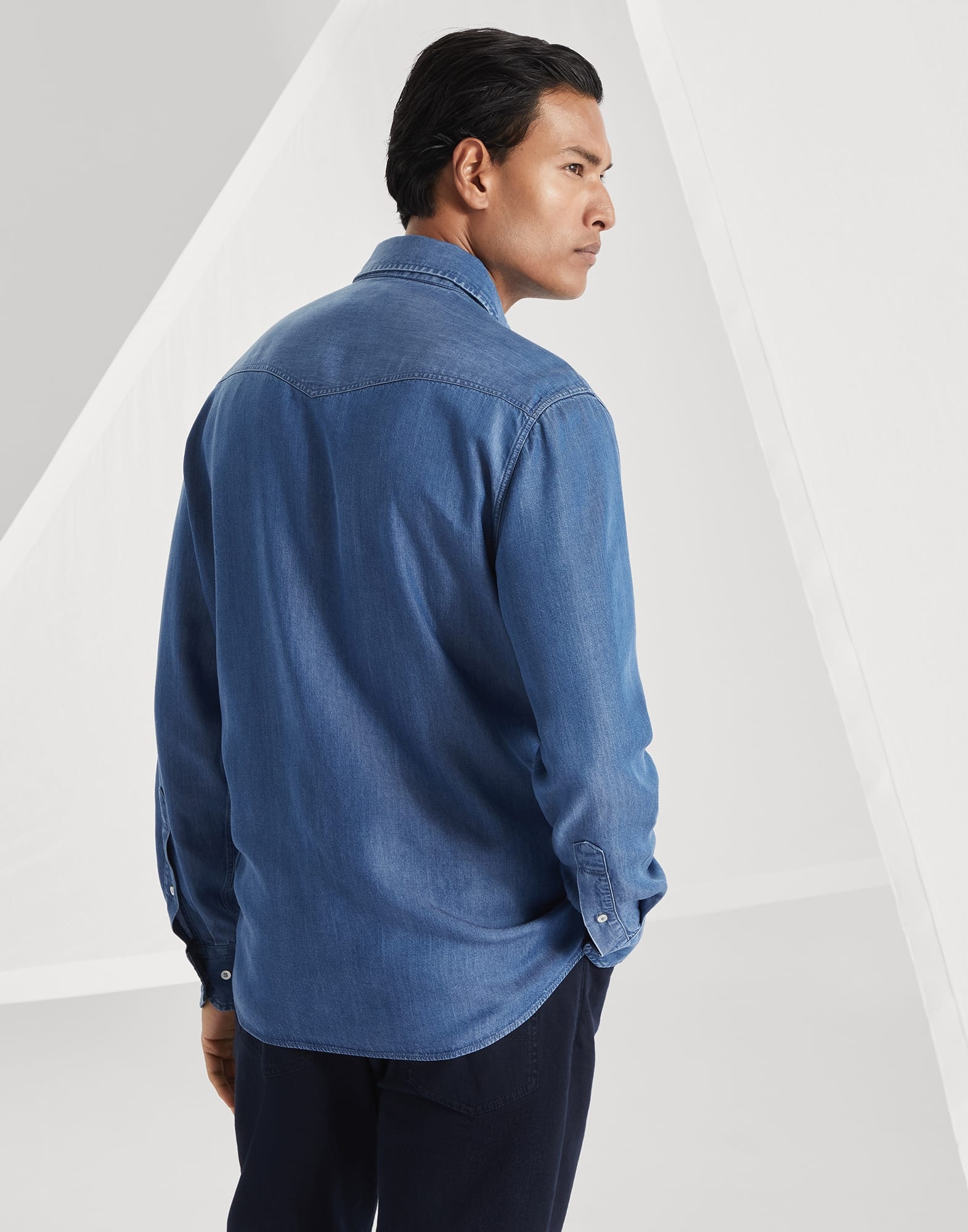 Lyocell lightweight denim easy fit Western shirt - 2