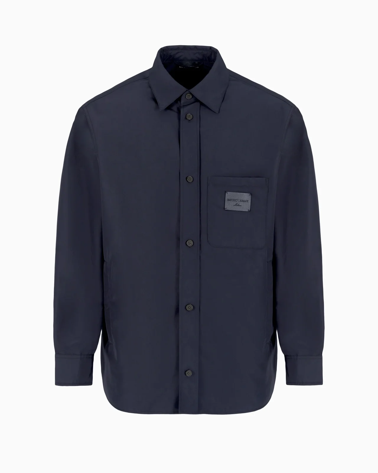 NYLON SHIRT JACKET WITH PATCH POCKET AND LOGO PATCH - 1