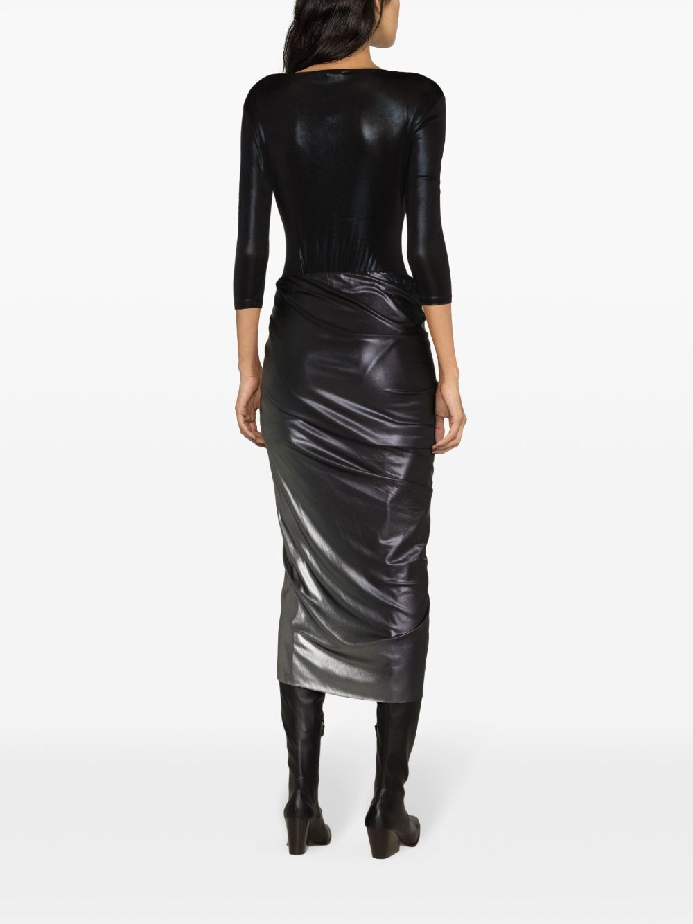 ombrÃ©-effect draped midi skirt - 4
