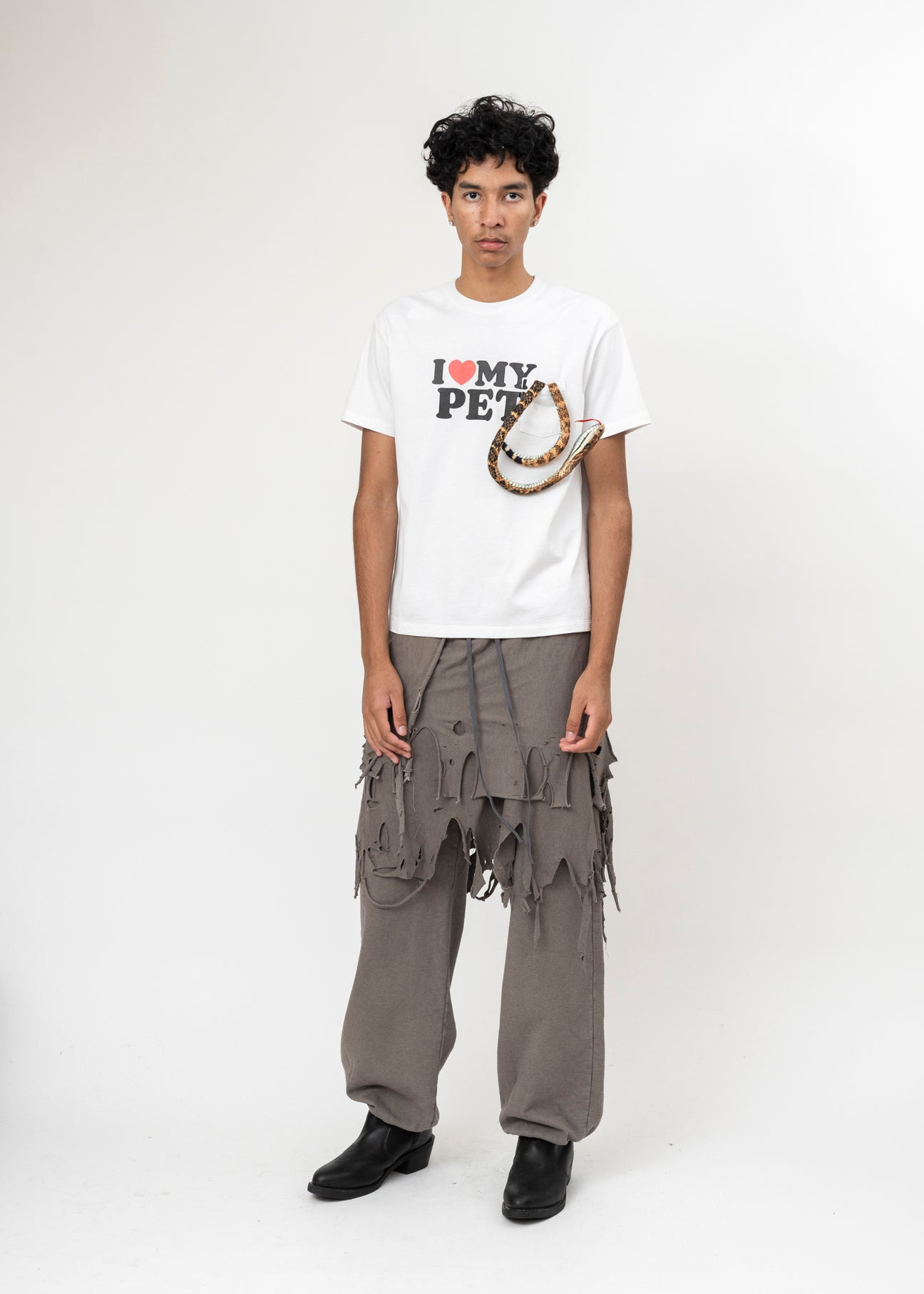 White DOUBLET I Love My Pet Oversized T-shirt - 5