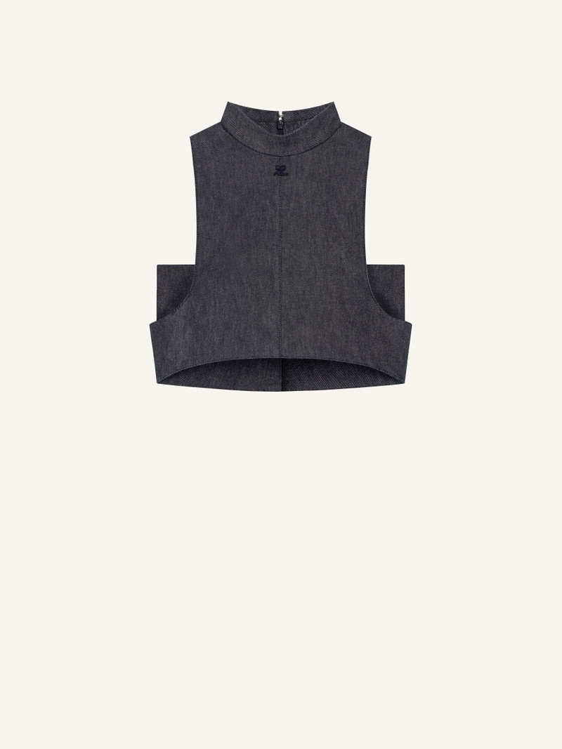 MOCKNECK DENIM TOP 1