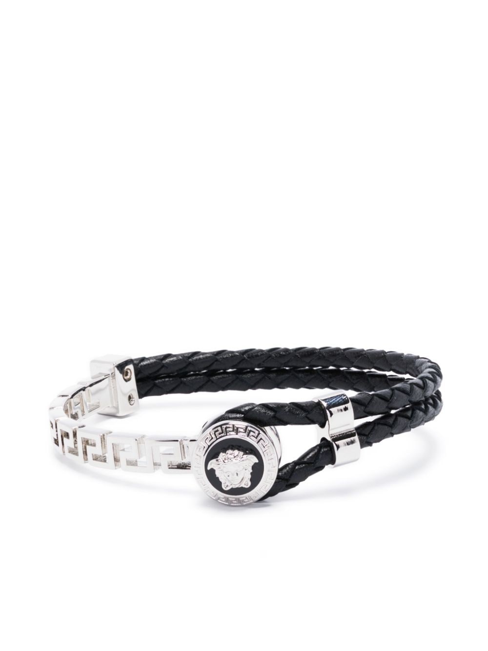 Greca braided leather bracelet - 1