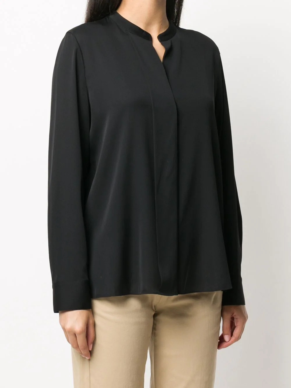 v-neck silk blouse - 3