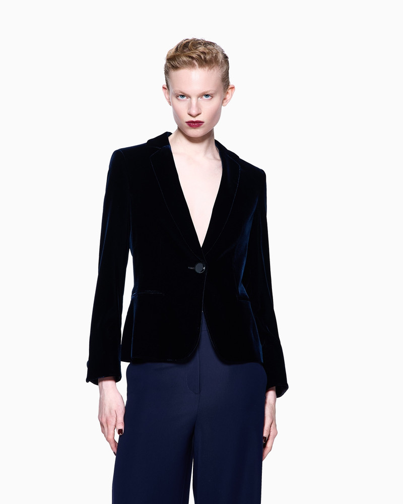 GIORGIO ARMANI SINGLE-BREASTED JACKET IN STRETCH VELVET outlook