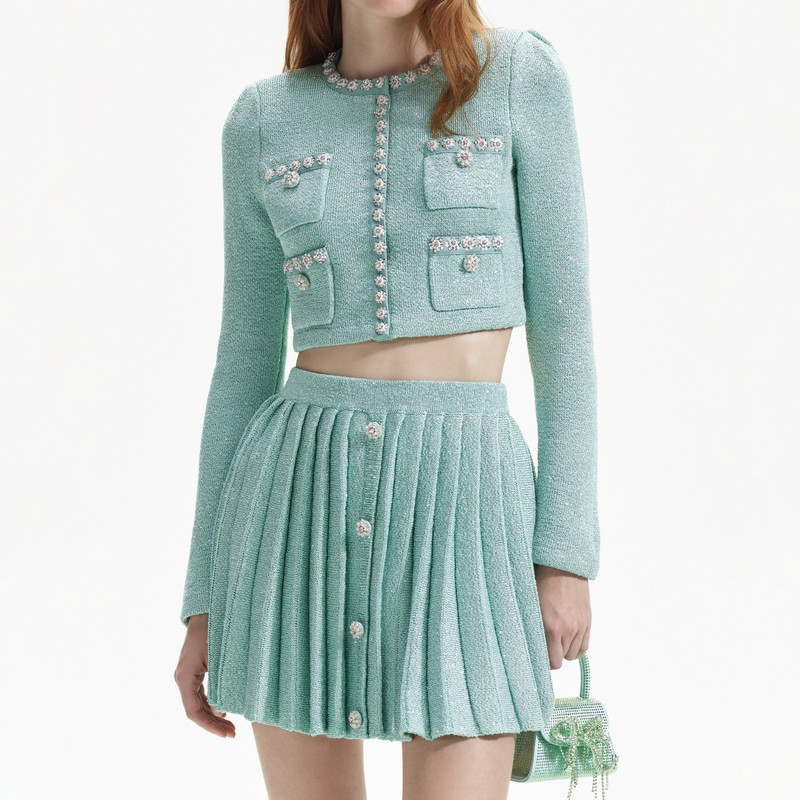 Mint Sequin Knit Cardigan 4
