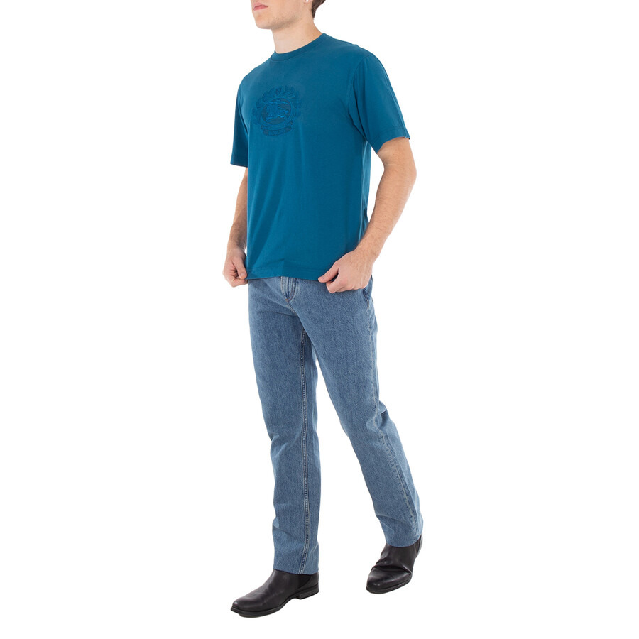 Burberry Oak Leaf Crest Embroidered Cotton Crewneck T-Shirt - 5