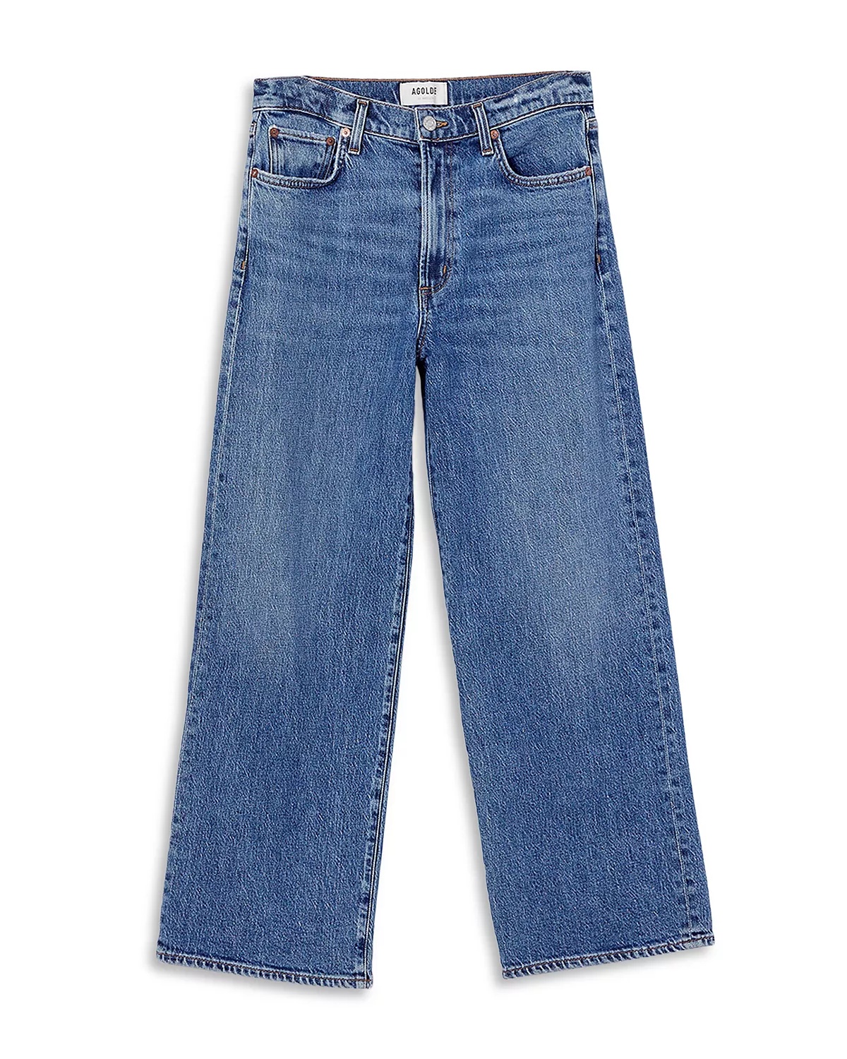 Harper Mid Rise Wide Ankle Jeans in Moor - 10