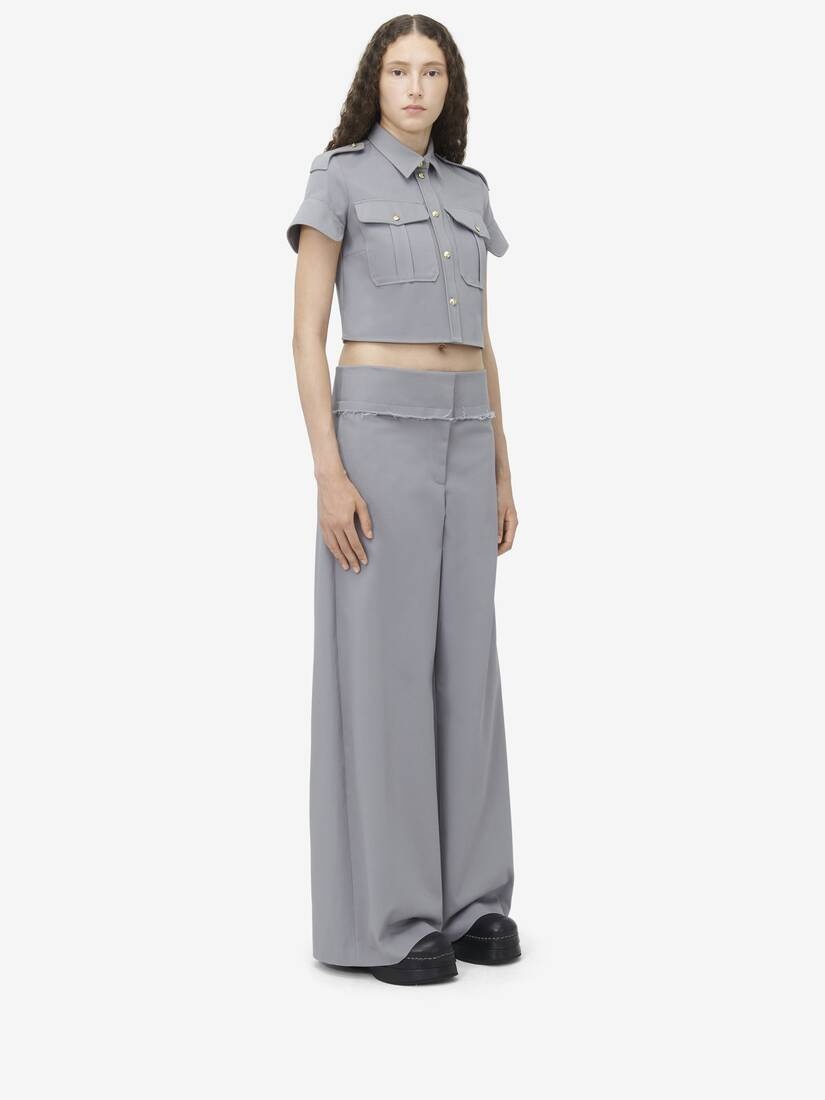 Wide Leg Military Trousers - 3
