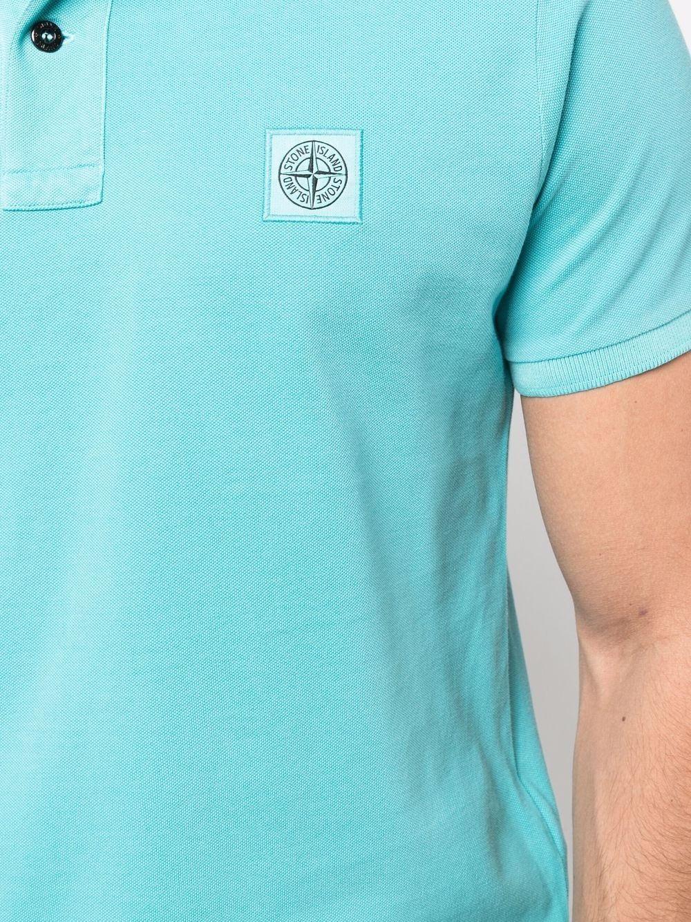 logo-patch polo shirt - 5