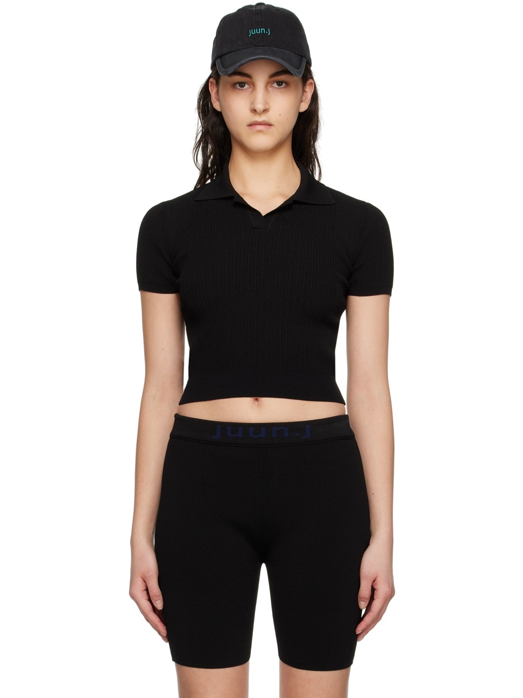 Black Open Spread Polo - 1