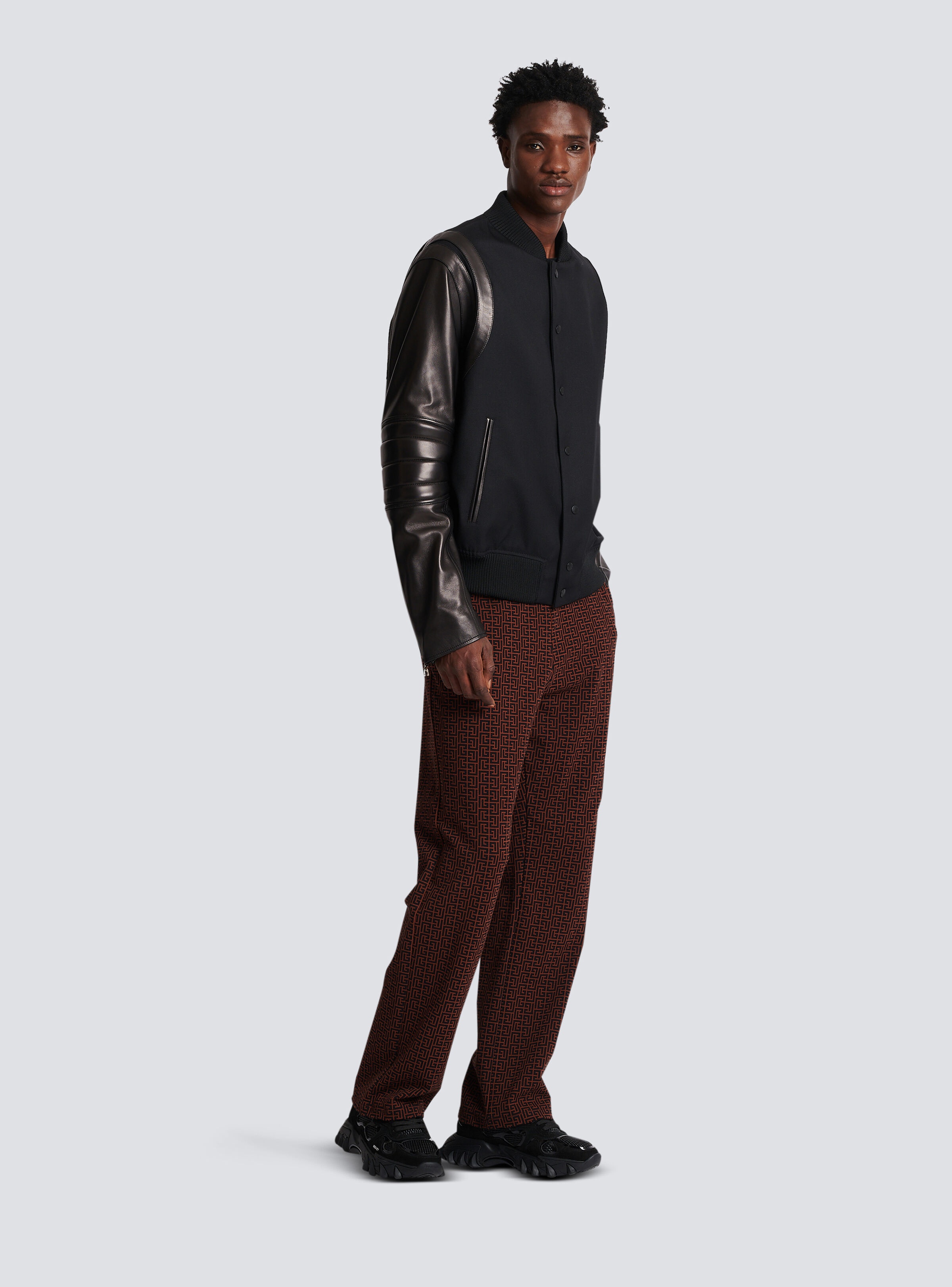 Wool and leather varsity jacket - 3
