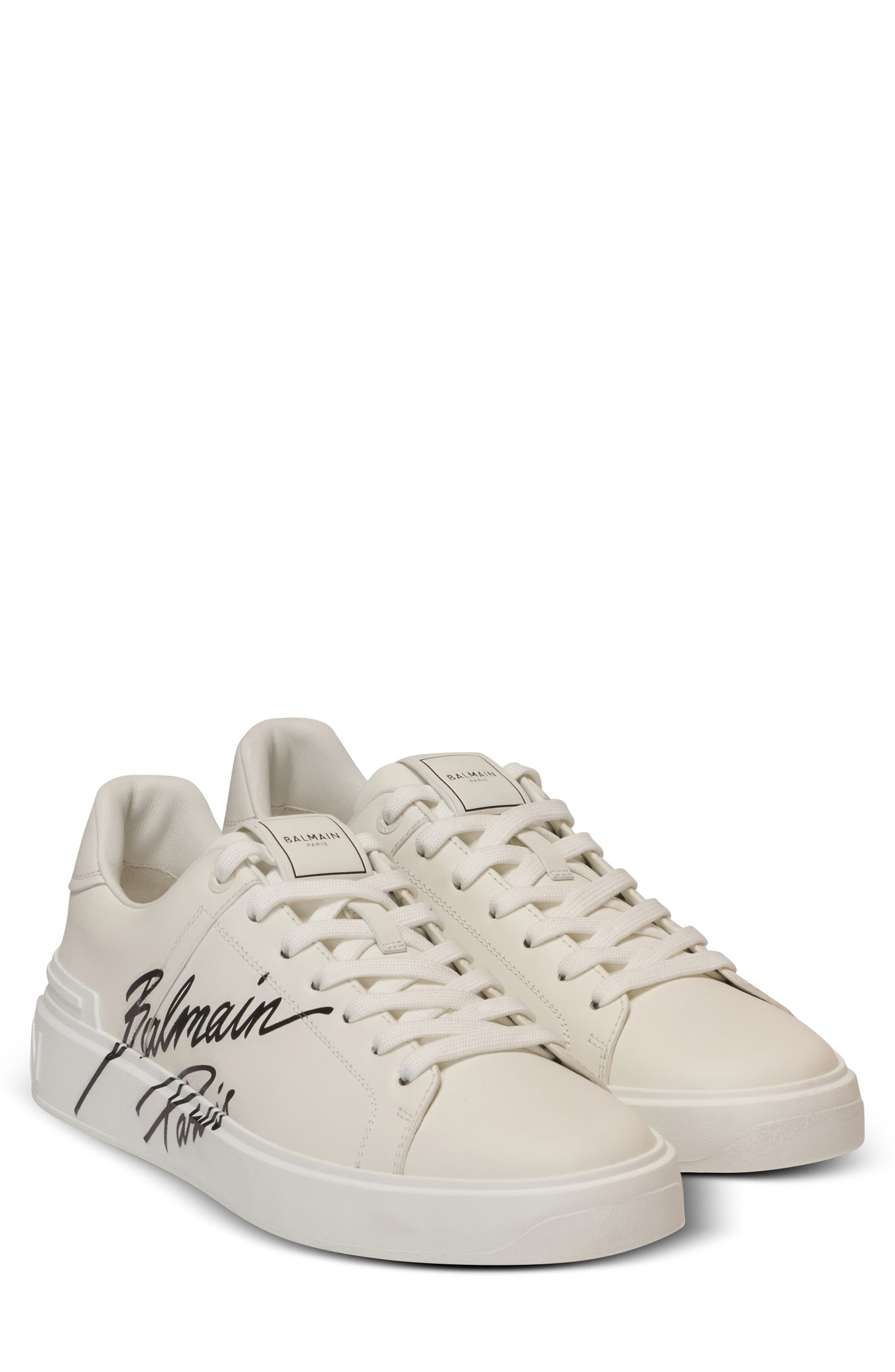 Balmain B-Court Low Top Sneaker in White at Nordstrom - 1