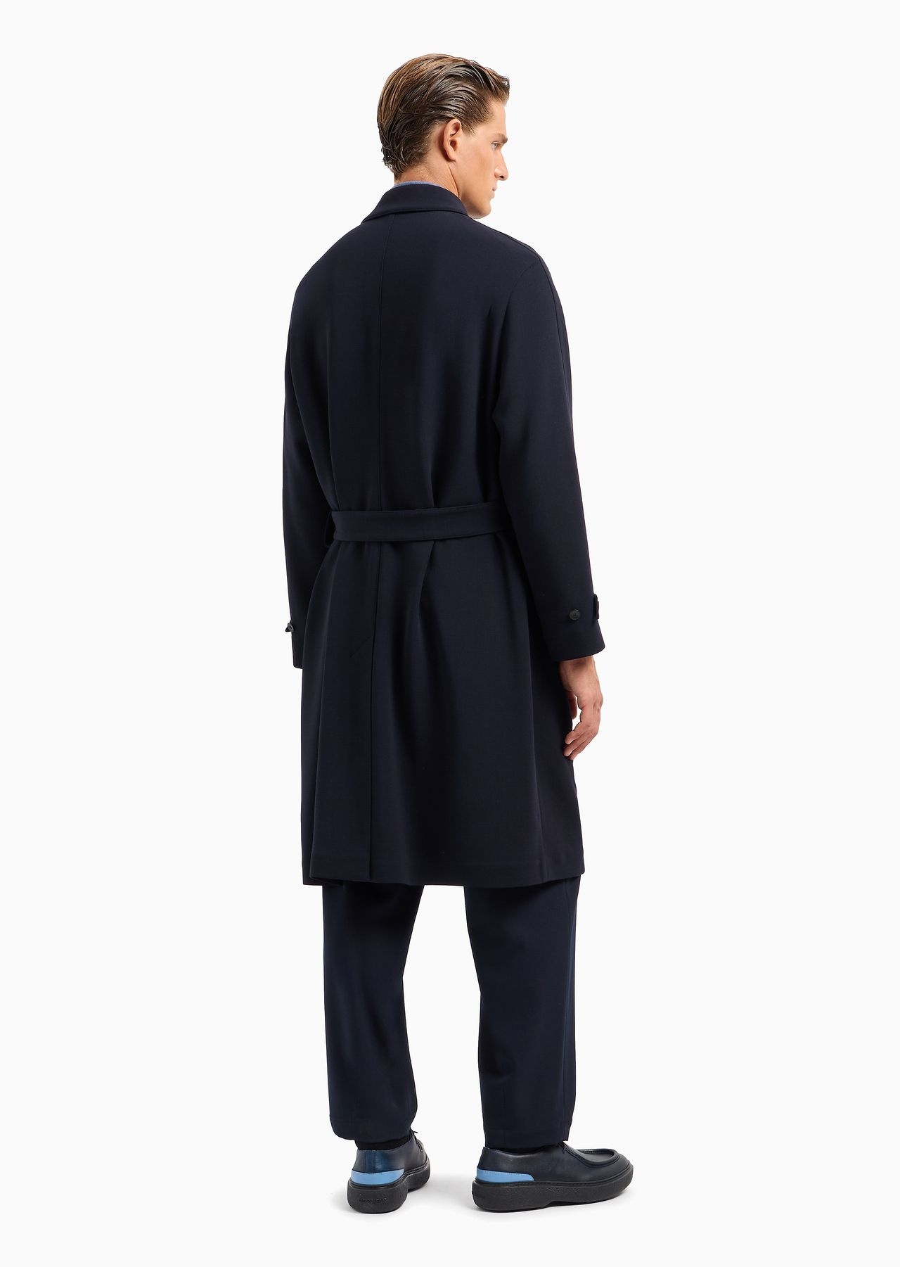 Wool double crêpe trench coat - 3