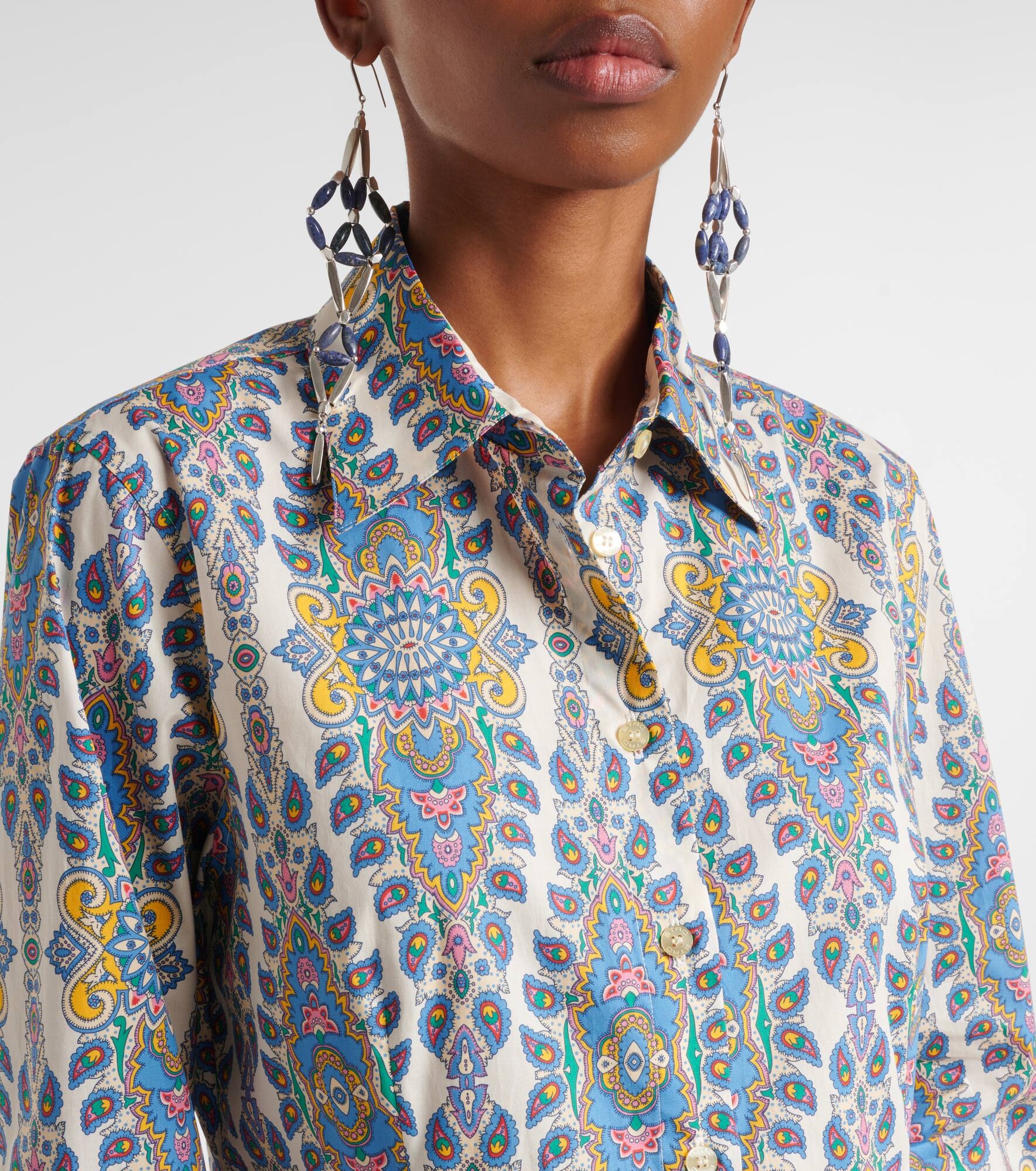 Printed cotton-blend shirt - 4