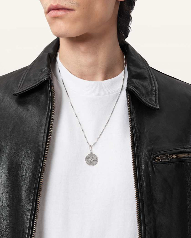 ALLSAINTS RECORD STERLING SILVER PENDANT CHARM outlook