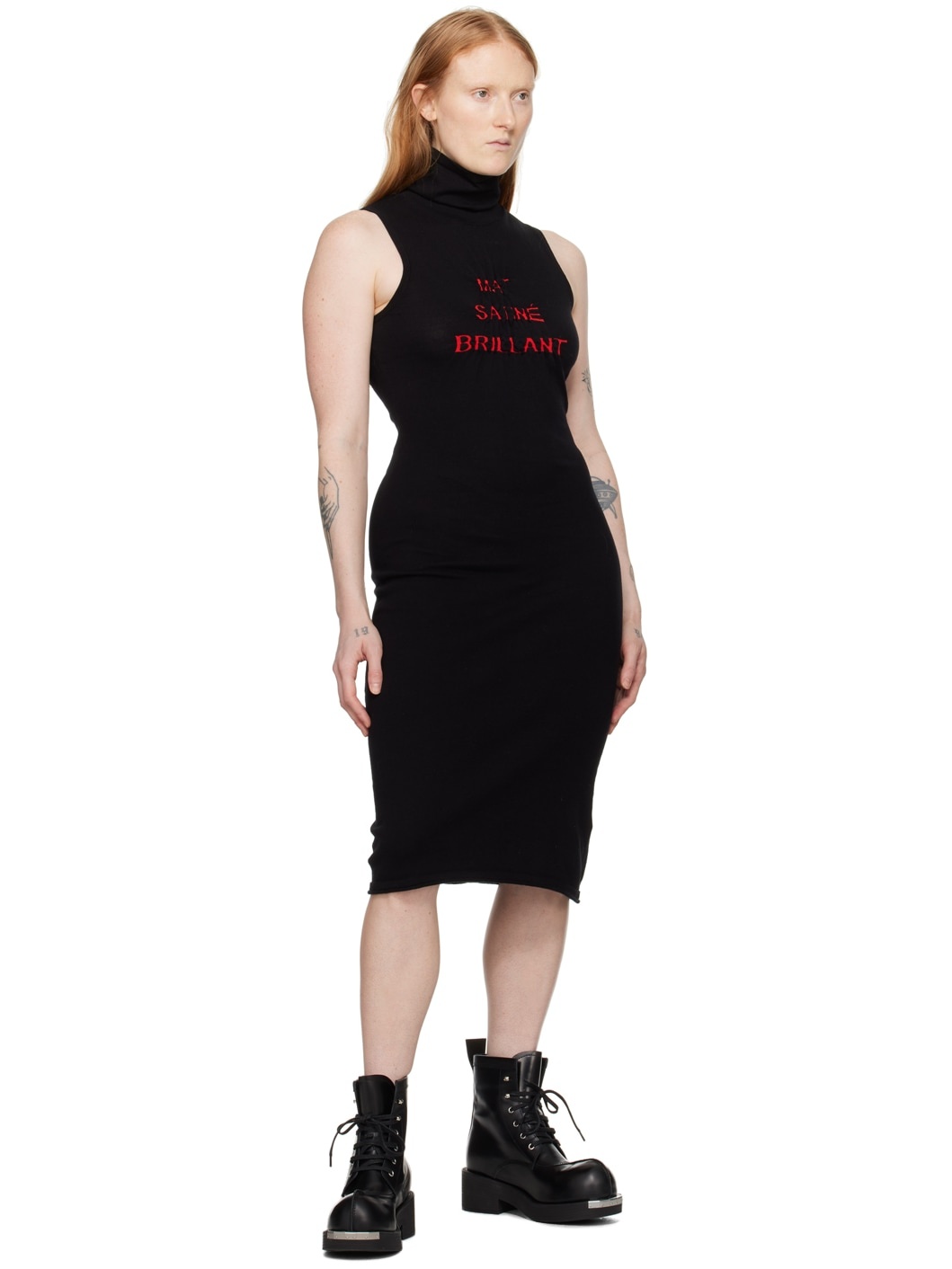 Black Turtleneck Midi Dress - 4
