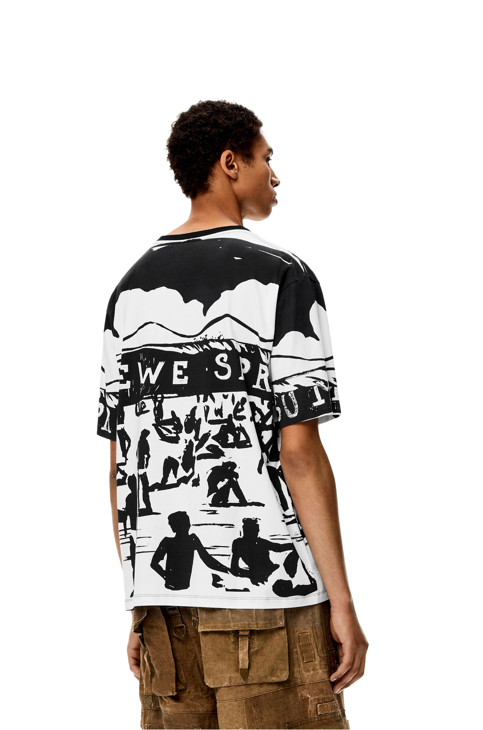 Beach print T-shirt in cotton - 4