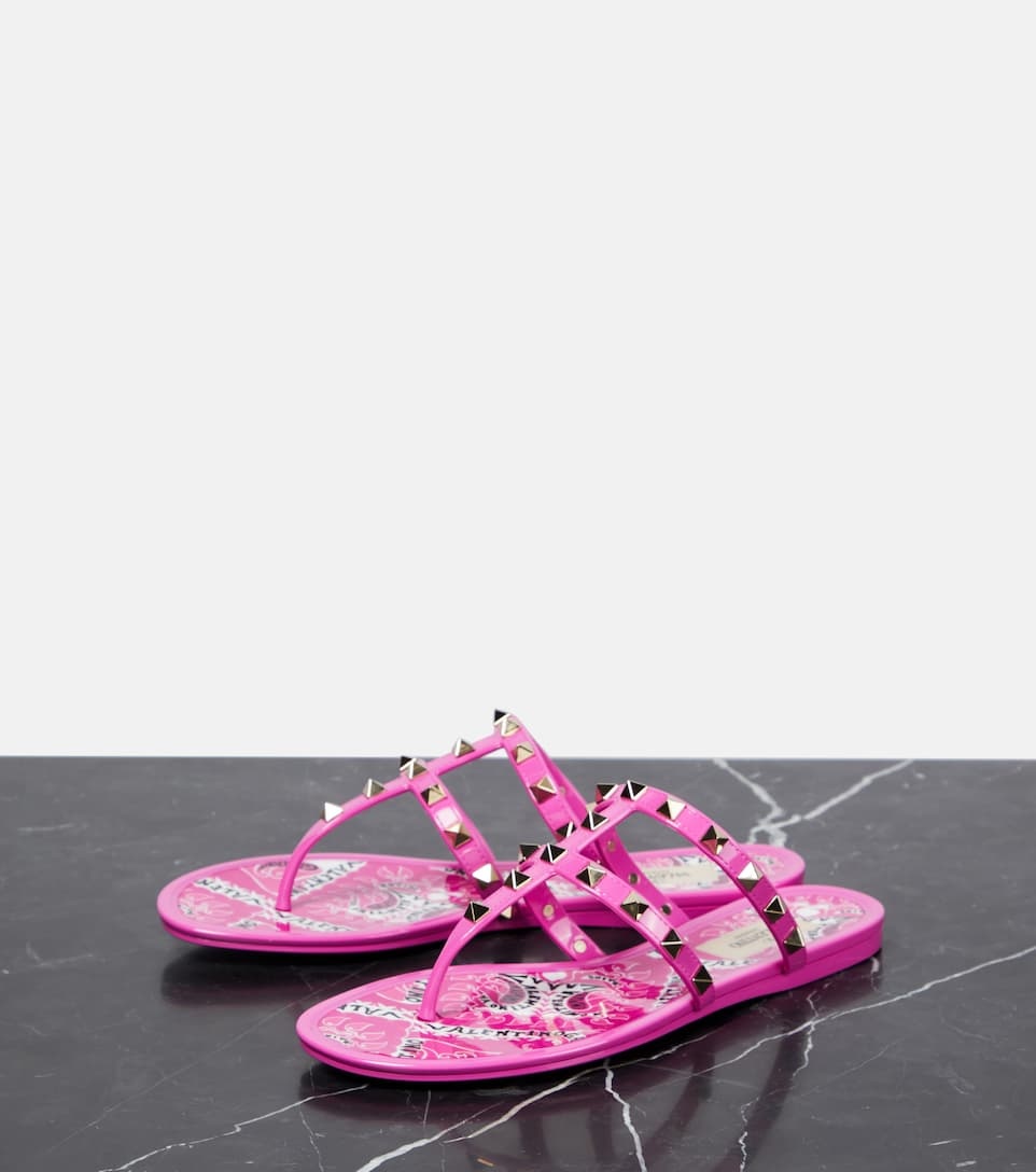 Rockstud thong sandals - 5