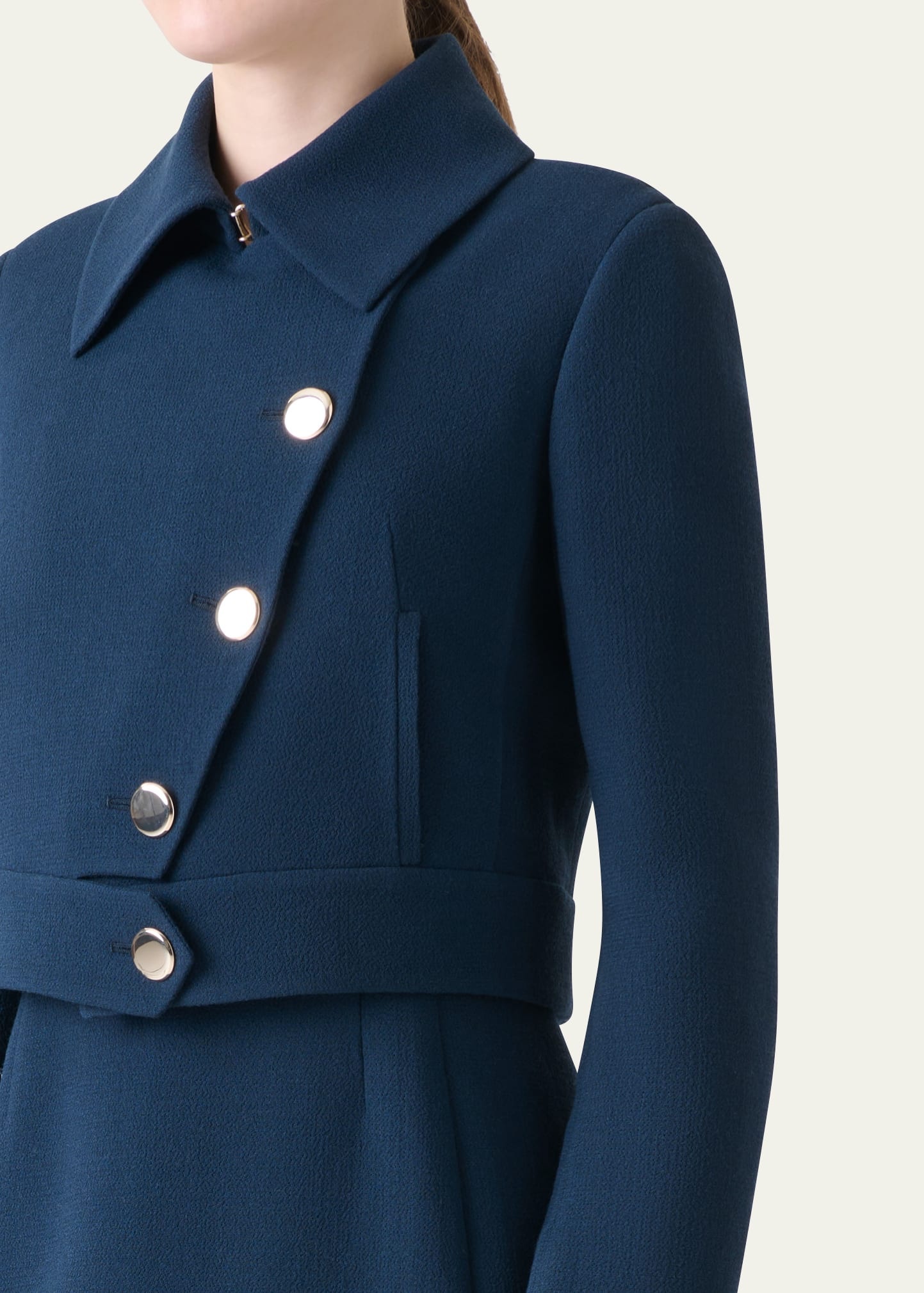 Dana Asymmetric-Button Wool Crepe Jacket - 5