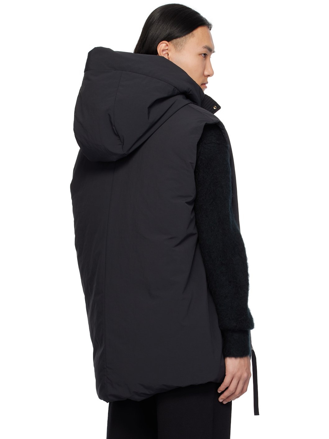 Black Medium Fill Down Vest - 3