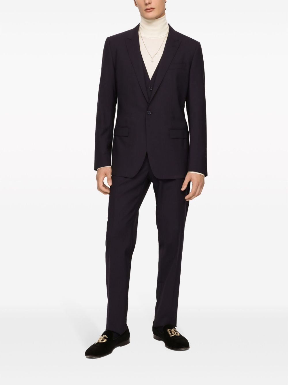 single-breasted virgin-wool blazer and waistcoat set - 2