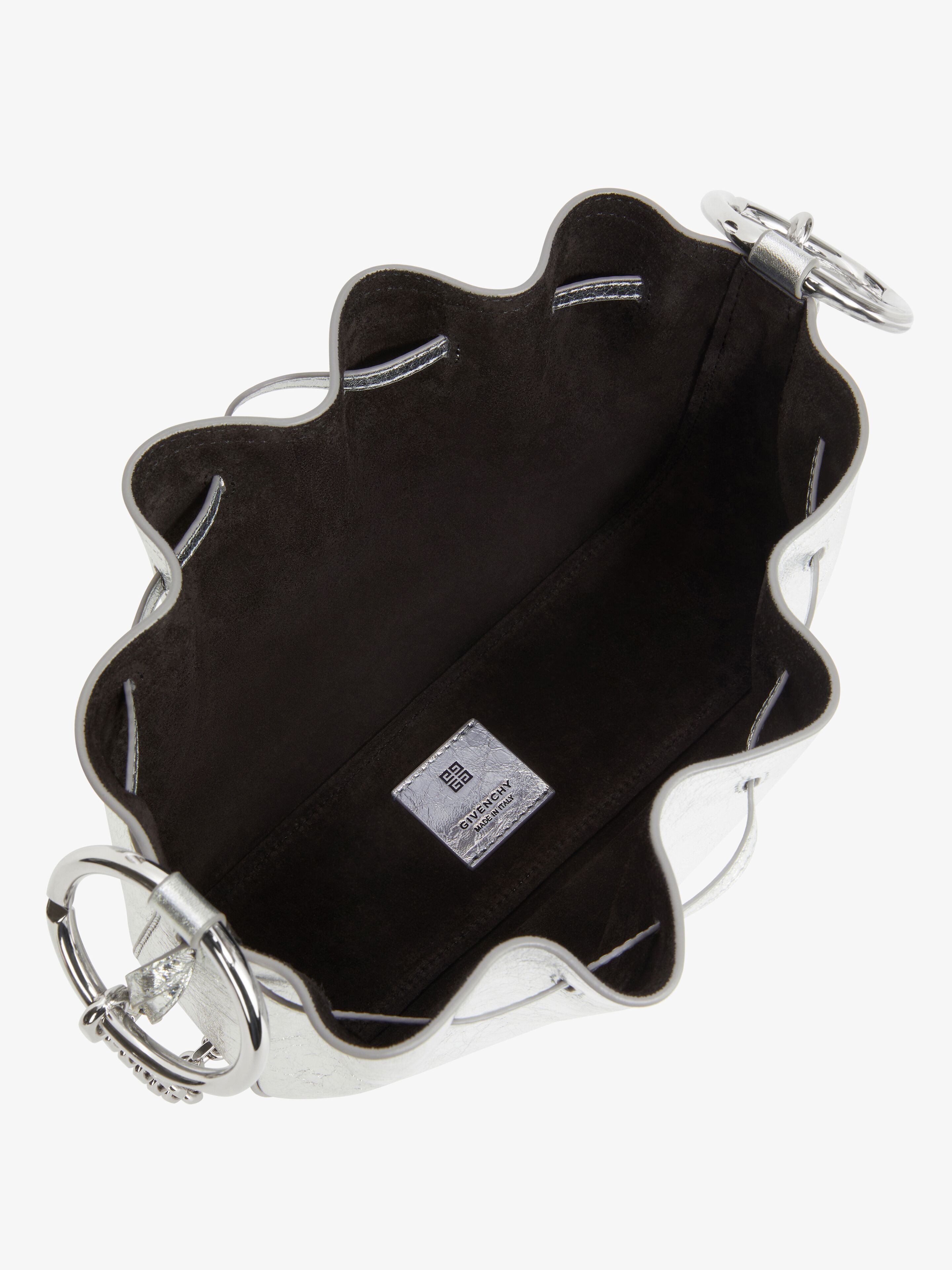 MINI PUMPKIN BAG IN LAMINATED LEATHER - 5