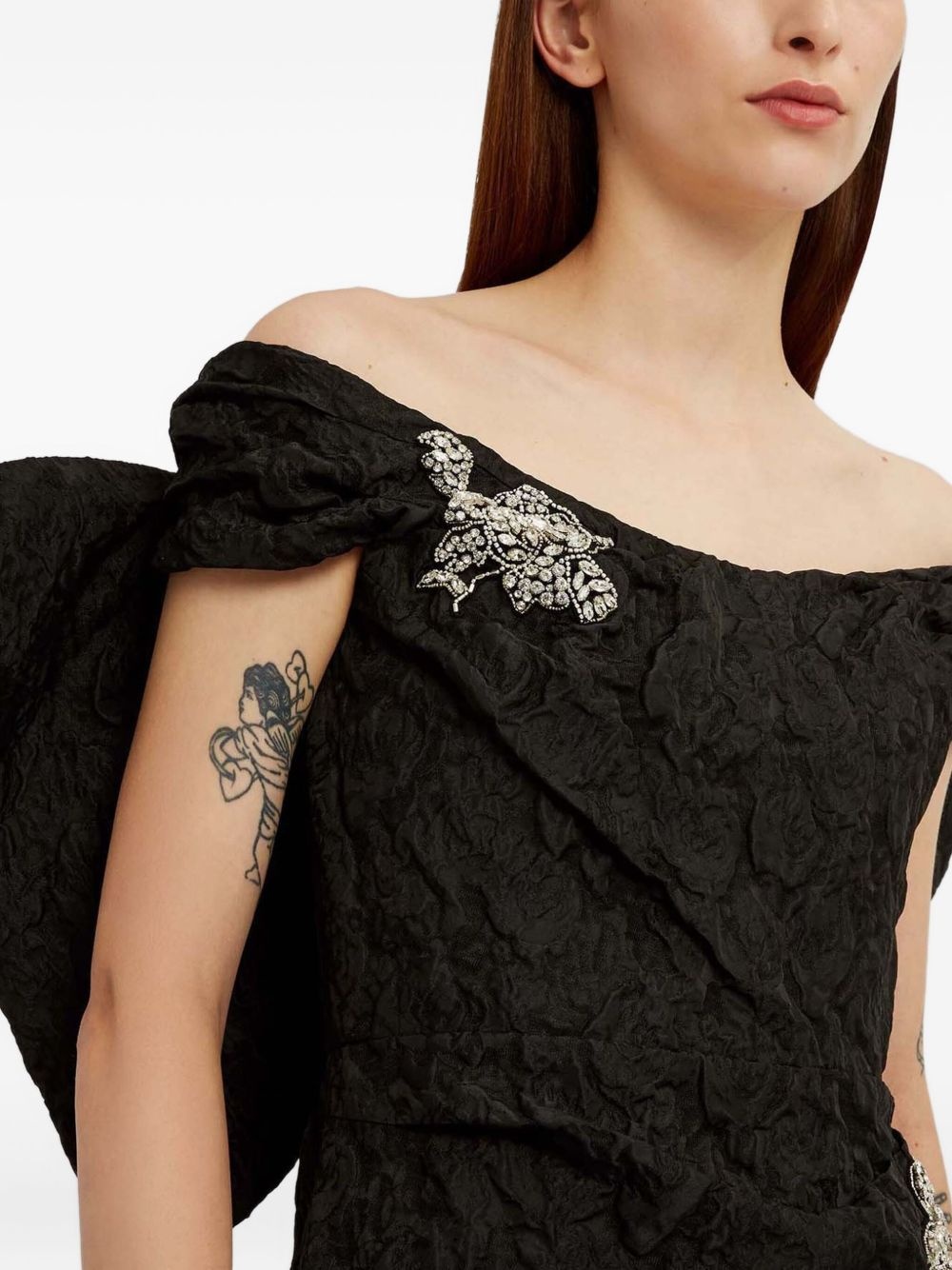 off-shoulder midi dress - 6