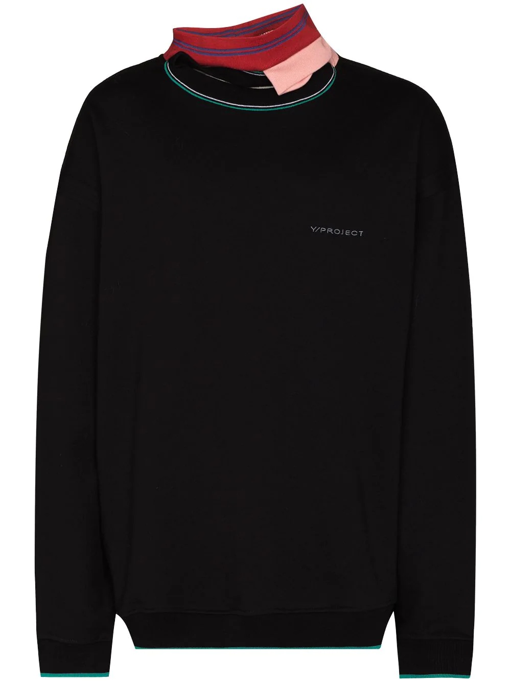 layered organic cotton sweatshirt - 1