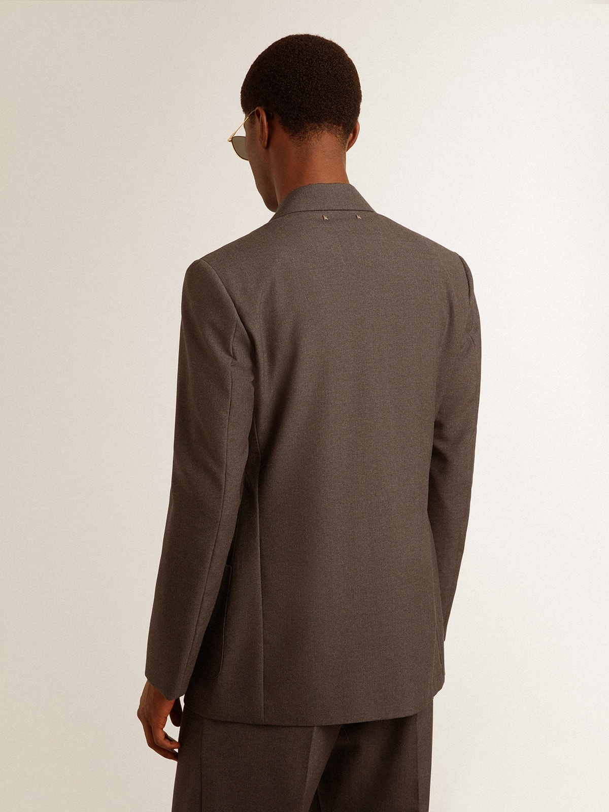 Men's tailored jacket in anthracite gray virgin wool - 4