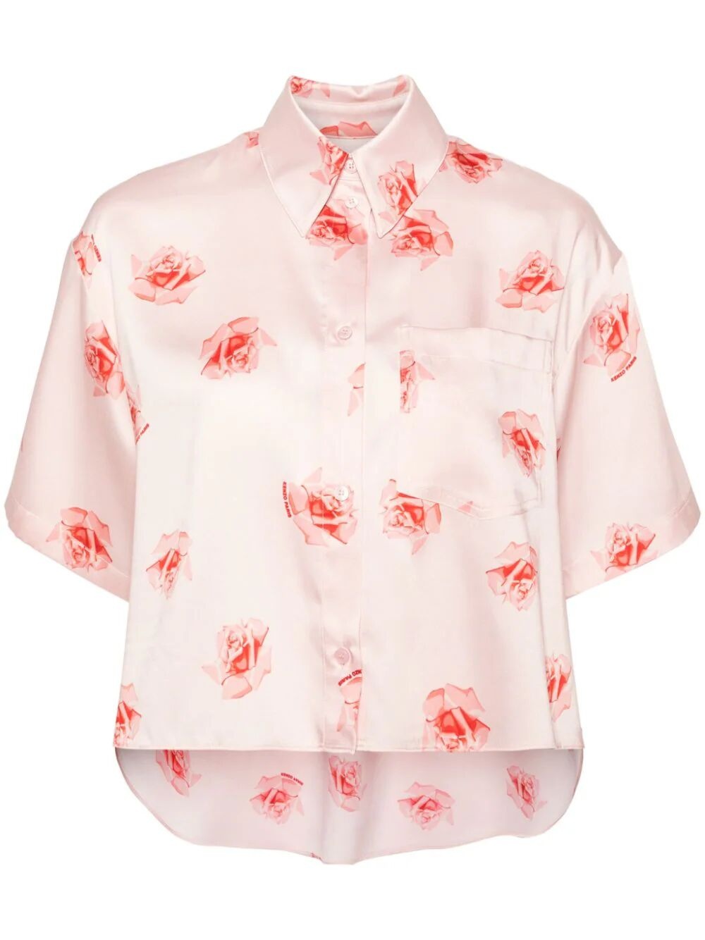 'kenzo rose' cropped dropped shoulders shirt - 1