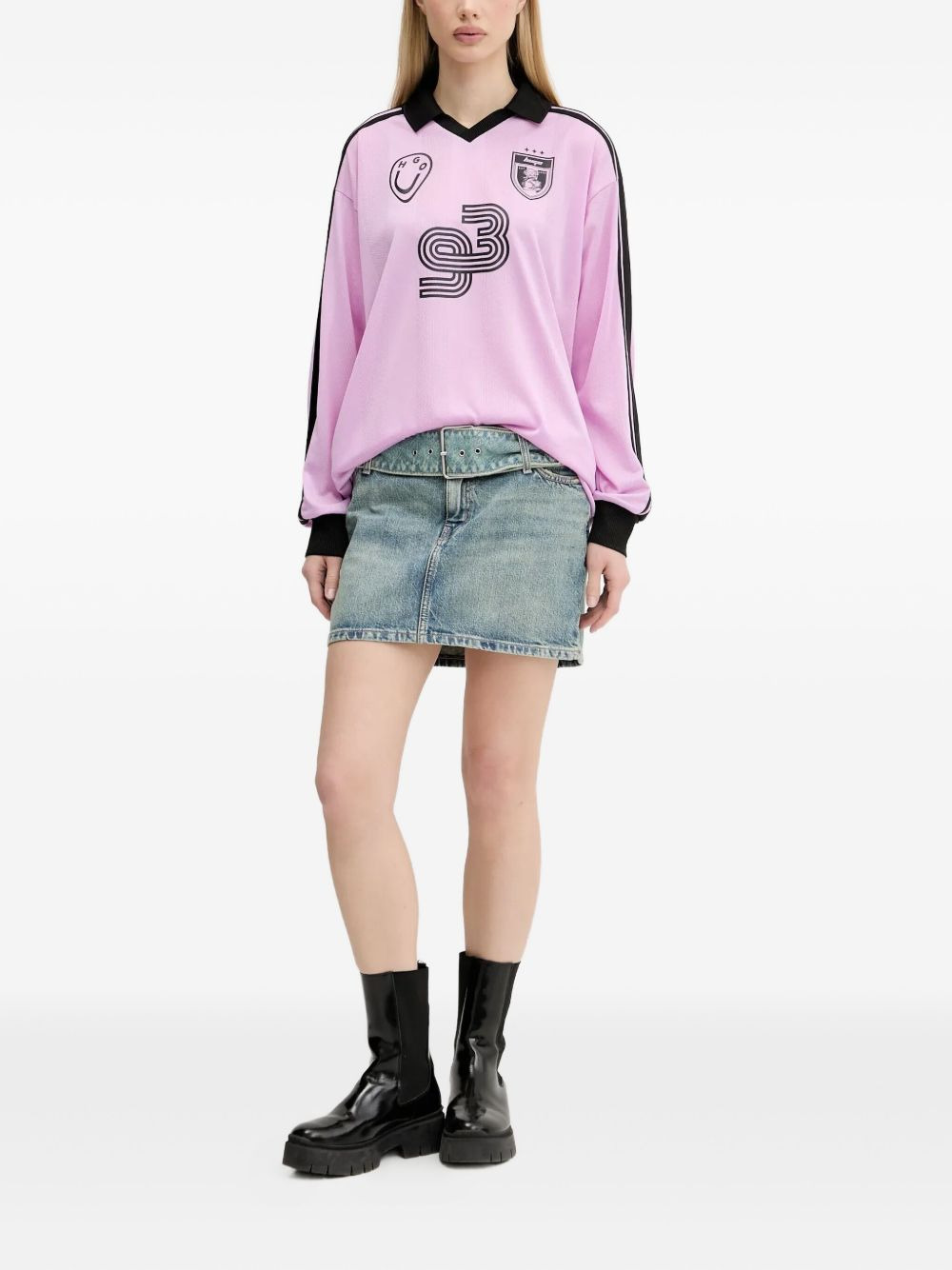 93 graphic-print football top - 2