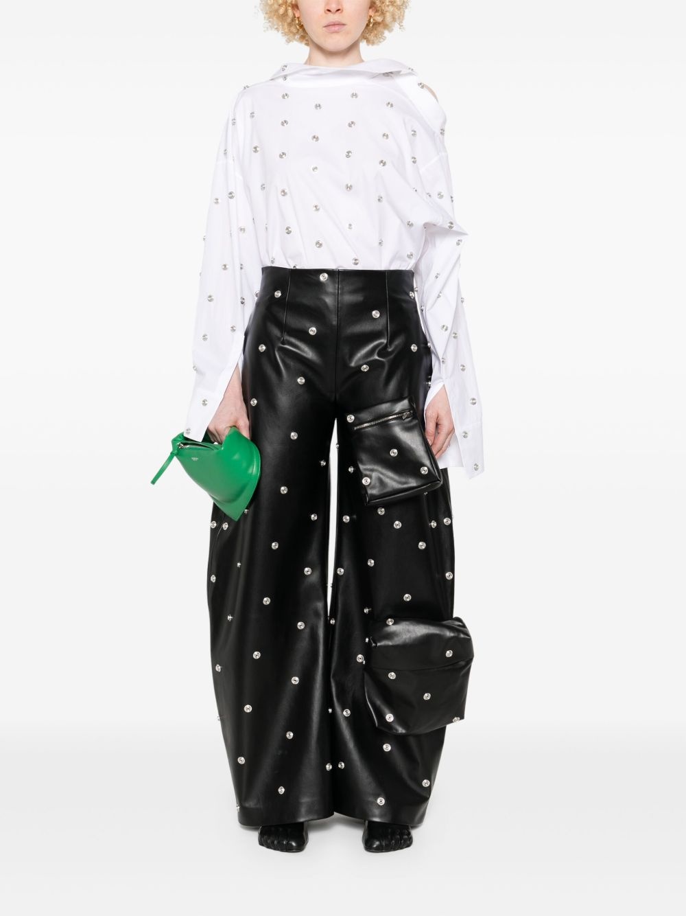 studded double-collar shirt - 2